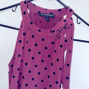 Banana republic xs  purple with black dots halter blouse